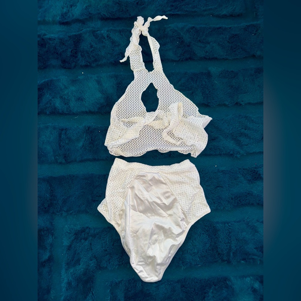White High waist mesh bikini new